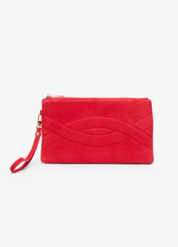 Phase Eight Dames Clutch van suède in de kleur Rood