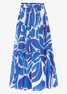 Phase Eight Dames Alva midi rok met print in de kleur Donkerblauw