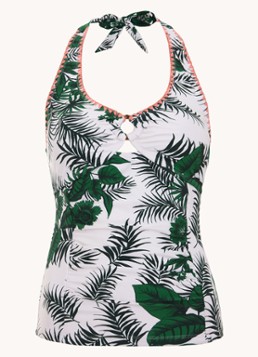 Phase Eight Dames Tankini top met bladprint in de kleur Wit