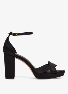 Phase Eight Dames Sandalette van satijn in de kleur Zwart