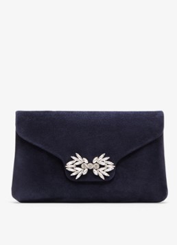 Phase Eight Dames Clutch van suède in de kleur Blauw