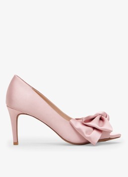Phase Eight Dames Pump van satijn met strikdetail in de kleur Lichtroze