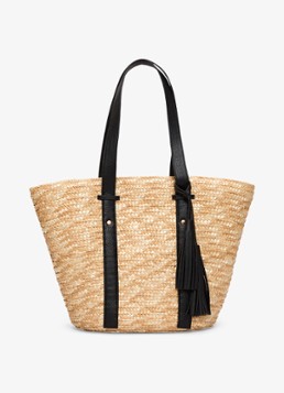 Phase Eight Dames Straw strandtas met gevlochten detail in de kleur Beige