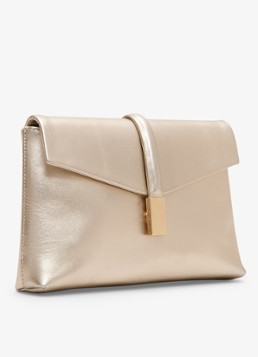 Phase Eight Dames Clutch van leer met metallic finish in de kleur Goud