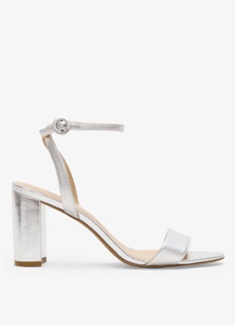 Phase Eight Dames Sandalette van leer met metallic finish in de kleur Zilver