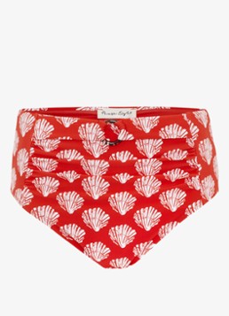 Phase Eight Dames Shell high waisted bikinislip met print in de kleur Rood