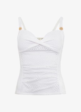 Phase Eight Dames Shell tankini met structuur in de kleur Wit
