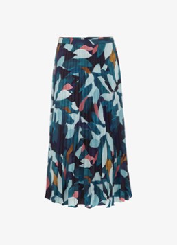 Phase Eight Dames Ebony midi rok met bloemenprint en plooien in de kleur Donkerblauw
