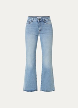Dante 6 Dames Glam high waist straight fit jeans met lichte wassing en studs in de kleur Indigo, maat: 28