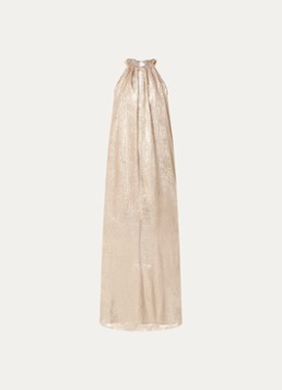 Dante 6 Dames Maxi jurk met lurex en strikceintuur in de kleur Goud, maat: 42