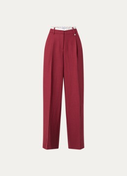Dante 6 Dames Kenila high waist wide fit pantalon met steekzakken in de kleur Donkerrood, maat: 34