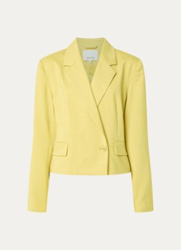 Dante 6 Dames Reyes cropped blazer met gemêleerd dessin in de kleur Citroengeel, maat: 38