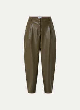 Dante 6 Dames Mid waist balloon fit broek van imitatieleer in de kleur Groen, maat: 36