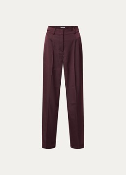 Dante 6 Dames Jules high waist wide fit pantalon van satijn in de kleur Bruin, maat: 40