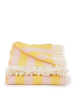 Maison Deux Candy Wrap plaid van wol 130 x 200 cm Geel - Deal