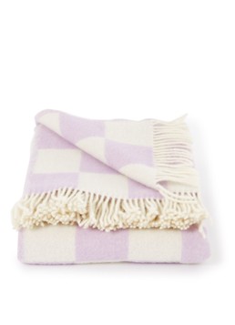 Maison Deux Checkerboard plaid van wol 130 x 200 cm Lila - Deal