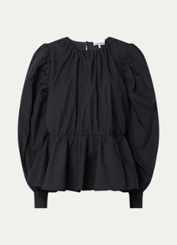 Ganni Dames Tuniek met pofmouw in de kleur Zwart, maat: 40