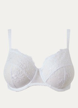 Simone Pérèle Dames Intrigue beugel bh van mesh met borduring in de kleur Wit, maat: 85E