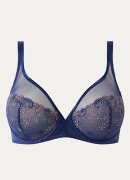 Simone Pérèle Dames Delice Armature beugel bh van mesh met borduring in de kleur Royalblauw, maat: D85