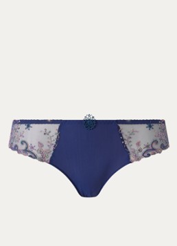 Simone Pérèle Dames Delice slip met borduring in de kleur Royalblauw, maat: 40