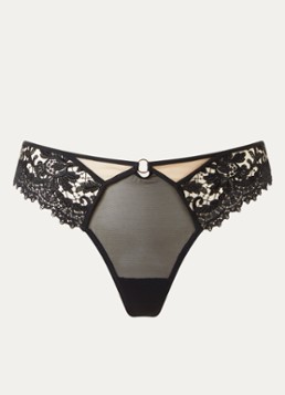 Simone Pérèle Dames Fantasme tanga met mesh en kant in de kleur Paars, maat: 38