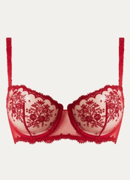 Simone Pérèle Dames Corbeilla balconette bh van mesh in de kleur Rood, maat: B80