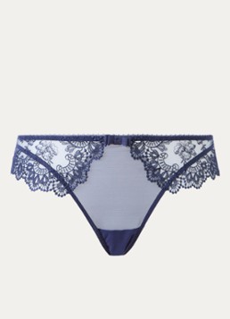 Simone Pérèle Dames Passion slip met kant in de kleur Donkerblauw, maat: 38