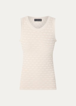 STUDIO AR Dames Laney tanktop met structuur in de kleur Ivoor, maat: S