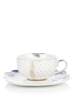Pip Studio Royal White kopje en schotel 22,5 cl Wit - Deal