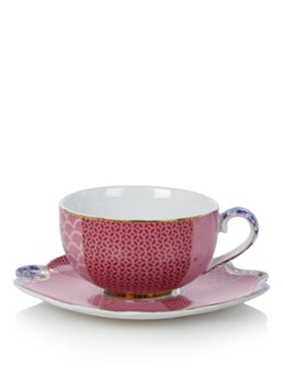 Pip Studio Royal espressokop en schotel Roze - Deal