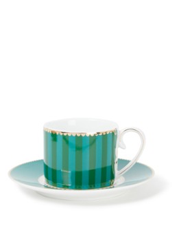 Pip Studio Love Birds Medallion espressokopje en schotel 12,5 cl Donkergroen - Deal
