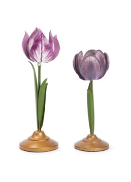 Pip Studio Tulip kandelaar 26 cm set van 2 Paars - Deal