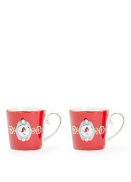 Pip Studio Love Birds kopje 30 cl set van 2 Donkerrood - Deal