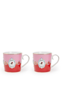Pip Studio Love Birds kopje 30 cl set van 2 Roze - Deal