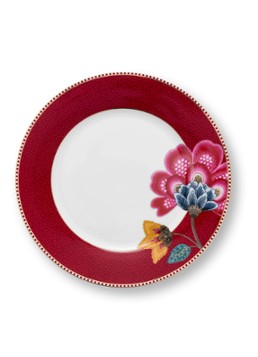 Pip Studio Blooming Tales ontbijtbord 21 cm Donkerrood - Deal