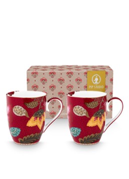 Pip Studio Blooming Tales Fantasy mok set van 2 Donkerrood - Deal