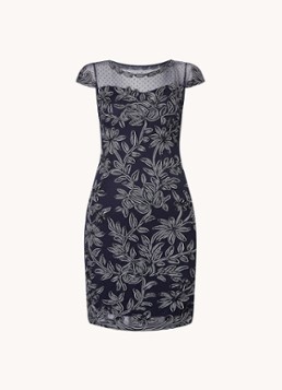 Phase Eight Dames Petite Zila mini jurk met tapework in de kleur Donkerblauw