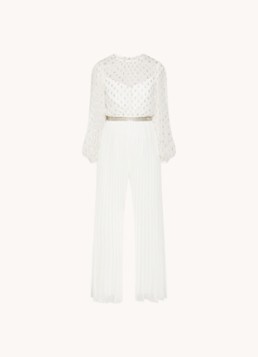 Phase Eight Dames Larissa wide fit jumpsuit met plissé en kralendecoratie in de kleur Blauw