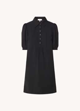 Phase Eight Dames Claudia mini blousejurk met steekzakken en pofmouw in de kleur Zwart