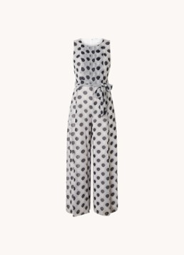Phase Eight Dames Janine wide fit jumpsuit met print en strikceintuur in de kleur Zwart