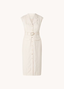 Phase Eight Dames Kristal midi blazerjurk met ceintuur in de kleur Creme