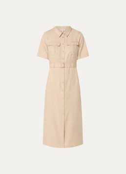 Phase Eight Dames Willow midi blousejurk met ceintuur in de kleur Beige