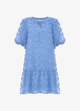 Phase Eight Dames Bella midi jurk met strikkraag en structuur in de kleur Donkerblauw