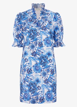 Phase Eight Dames Azelia mini tuniekjurk met bloemenprint in de kleur Blauw