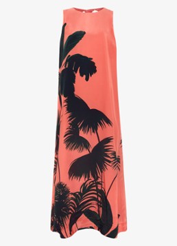 Phase Eight Dames Leila midi jurk met print in de kleur Koraal