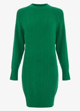 Phase Eight Dames Eleana grofgebreide midi trui-jurk met vleermuismouw in de kleur Groen