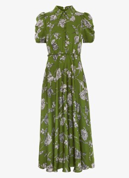 Phase Eight Dames Bella midi tuniekjurk met bloemenprint in de kleur Groen