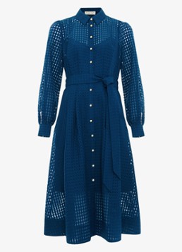 Phase Eight Dames Natalie midi jurk met ruitdessin in de kleur Blauw