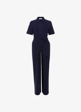 Phase Eight Dames Tabitha wide leg jumpsuit met strikceintuur in de kleur Blauw