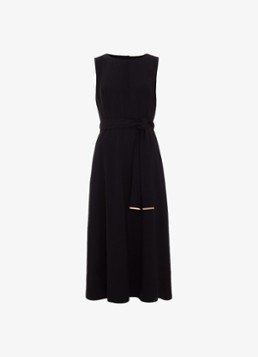 Phase Eight Dames Marta midi jurk met strikceintuur in de kleur Zwart